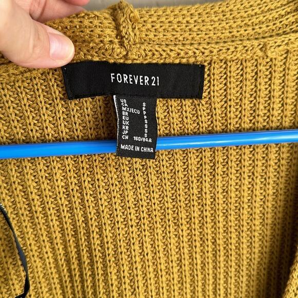 Forever 21 size small cross front knitted sweater mustard - Picture 2 of 4